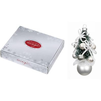Christbaumschmuck MAGIC BY INGE "Frosty Silver", silber (silberfarben), H:11,5cm, Glas, Weihnachtsbaumschmuck, Weihnachtsbaumschleife Weihnachtsbaumschmuck Weihnachtsanhänger Weihnachtsbaumklammer Weihnachtsbaumspitze, Bäumchen