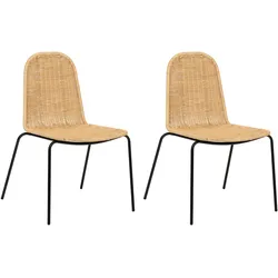 ESSZIMMERSTUHL 2er Set Rattan Naturfarben Roxton