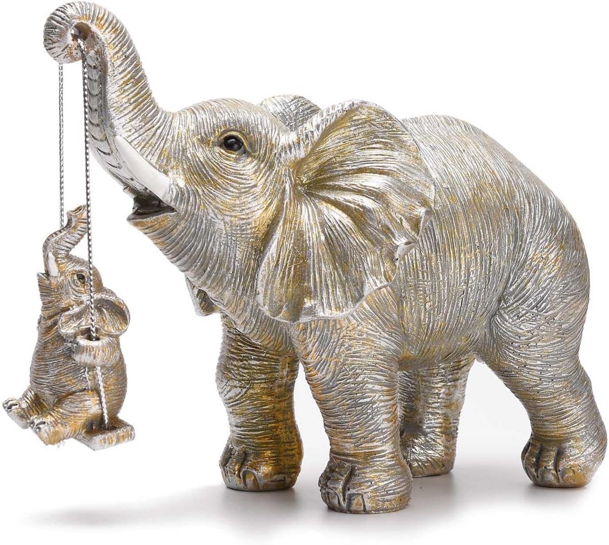 Zittend Olifant Beeldje van Hars voor Decoratie