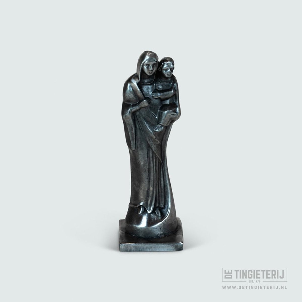 Handgemaakt Mariabeeld met kind - Sculptuur van de Heilige Maria - 15 cm