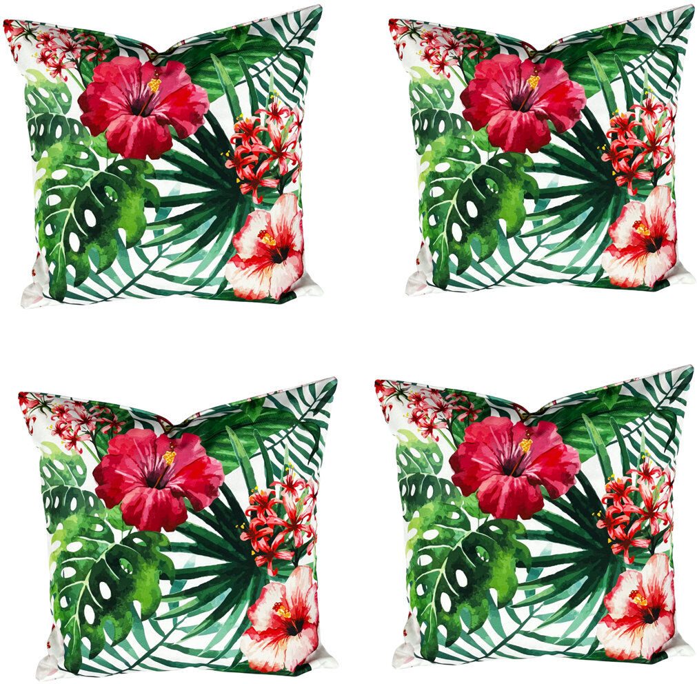 Brayden Studio Batina Indoor / Outdoor Geometric Square Cushion Cover Red/Green