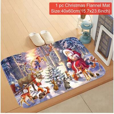 Combo Retail Shop Christmas Door Mat, Santa Claus Outdoor Carpet, Merry Christmas Decorations For Home 6