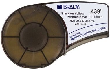 Brady M21-250-C-342-YL fita termo retrátil preto sobre amarelo 11,15 mm x 2,10 m