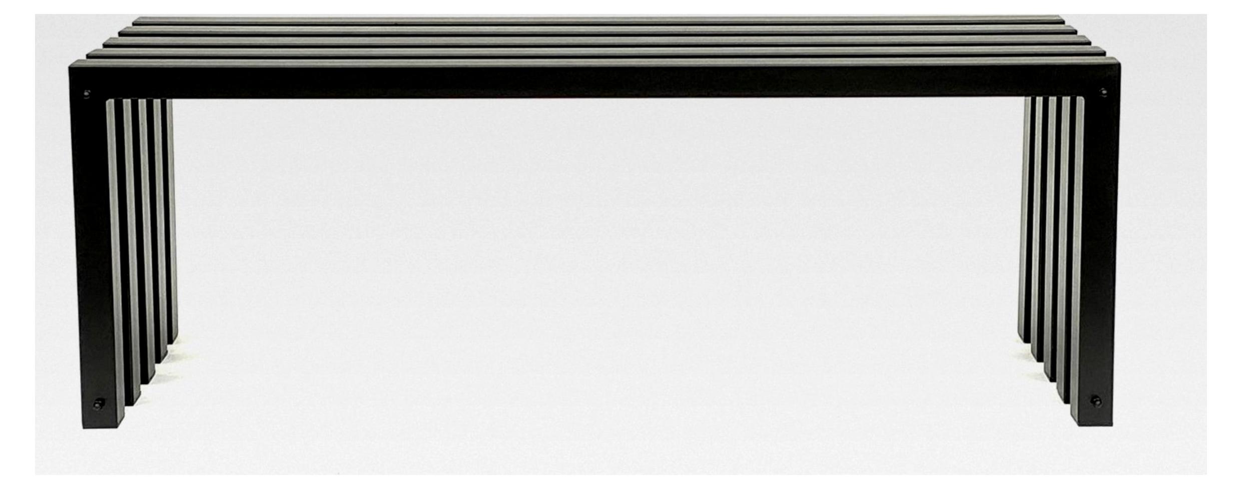 Gartenbank Metall Wetterfest Schwarz 120 cm Sitzbank Modern