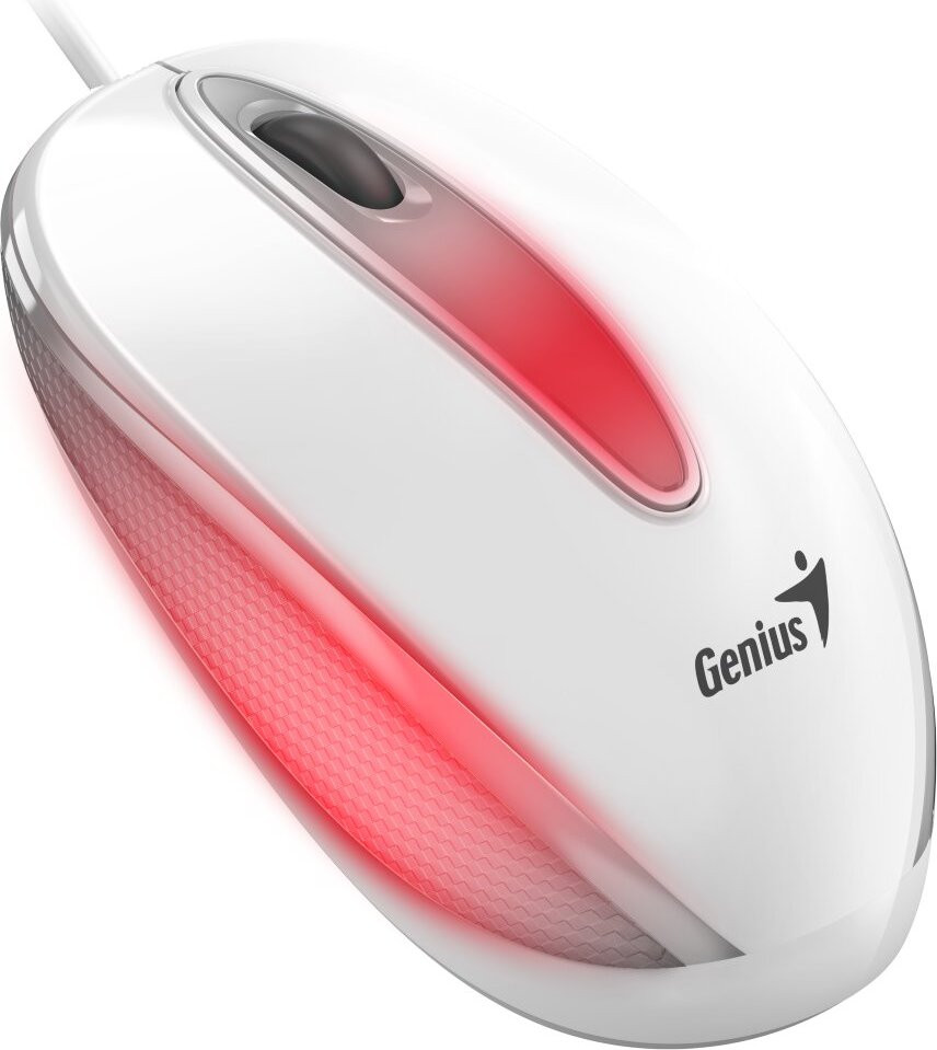 Genius DX-Mini USB muis met kabel, 1000 dpi, RGB LED, wit