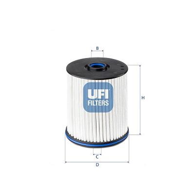 UFI Kraftstofffilter 26.E2X.02 Filtereinsatz 115mm für GM