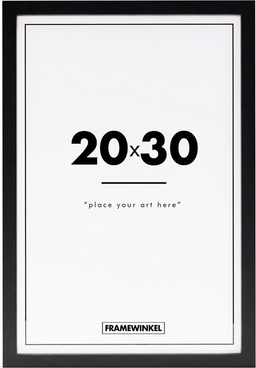 Framewinkel Premium Houten Fotolijst Zwart - Fotomaat 20x30 cm