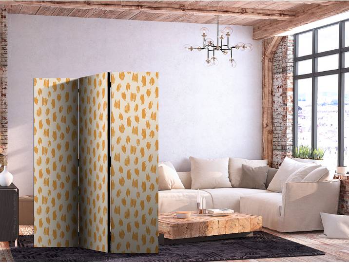 Paravent acoustique motif pois Autres Orange/Beige 135 x 172cm