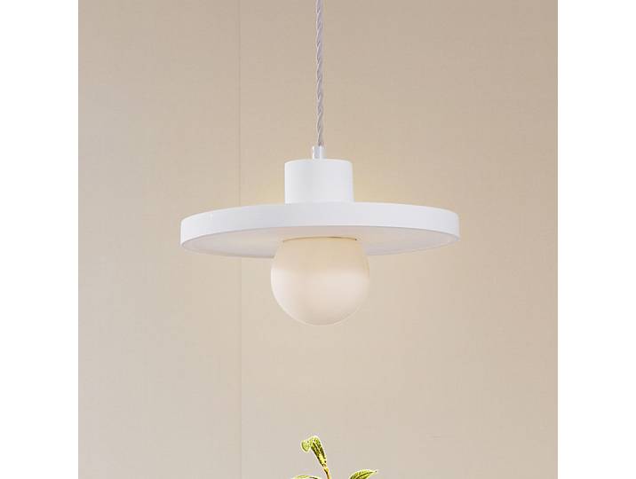 Suspension Nielson Ø 28 cm blanc plâtre - Lindby - Salon / séjour - Moderne - Plâtre / argile - À ampoule unique