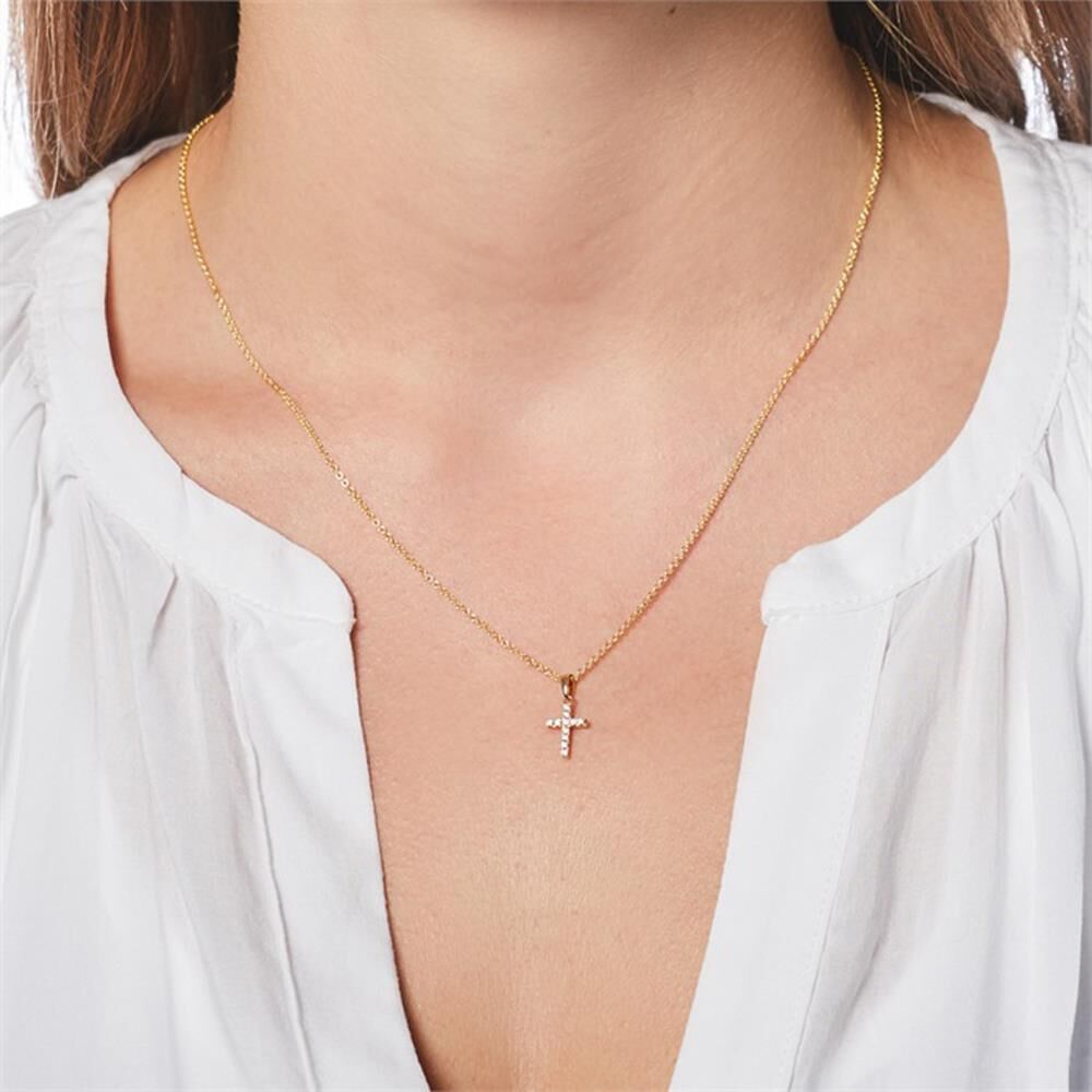 Brilladia 585er Gold Kette Kreuz 11 Brillanten gold