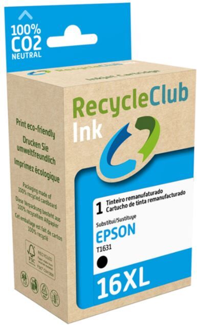 Recycleclub Pack de Tinteiros  Epson 16XL BLACK - Preto