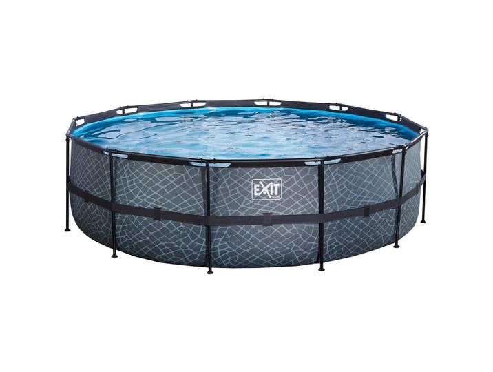 Exit Toys Exit Pool Stone 488X122, Grau, Metall, Steine, 122 cm, Freizeit & Co, Pools & Wasserspaß, Pools, Aufstellpools