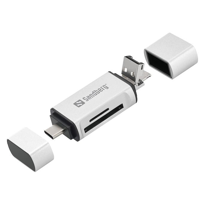 Sandberg Card Reader USB-C+USB+MicroUSB (Micro USB, USB, USB-C) (136-28)