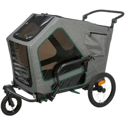 Trixie Jogger-Umbausatz für Fahrradanhänger, Grau/Salbei (Hund, Abschliessbar, Faltbar), Tiertransport