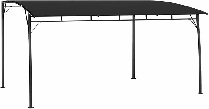 Pergola 4x3x2,55 m Anthrazit, Garten-Sonnenschutz, Pavillon Mit Festem Dach, Gartenpavillon, Gazebo Shade, Partyzelt, Pergola Sonnenschutz Überdachung, Carport