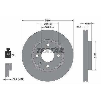 Textar Bremsscheibe [Hersteller-Nr. 92148703] für Mitsubishi