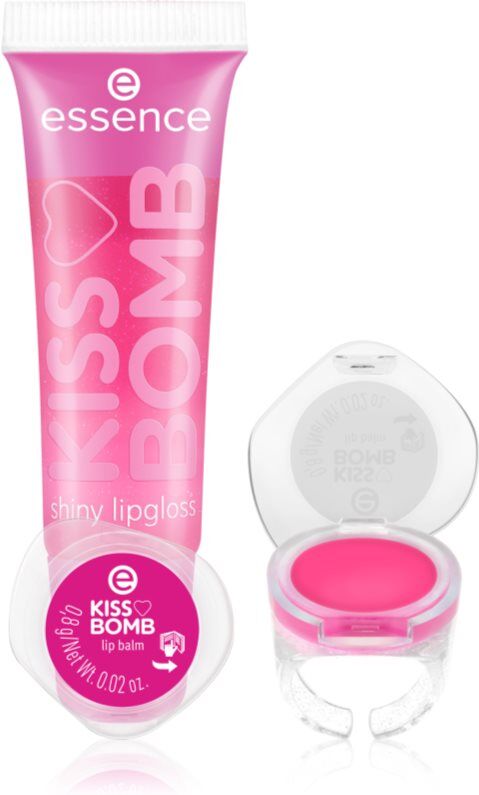 essence KISS BOMB shiny lipgloss & lip balm Lip Set