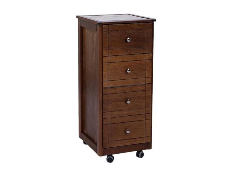 GIADA Mini commode desserte avec carrelage et plateau en noyer
