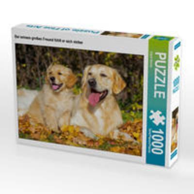 CALVENDO Puzzle Bei seinem großen Freund fühlt er sich sicher 1000 Teile Lege-Größe 64 x 48 cm Foto-Puzzle Bild von Sigrid Starick
