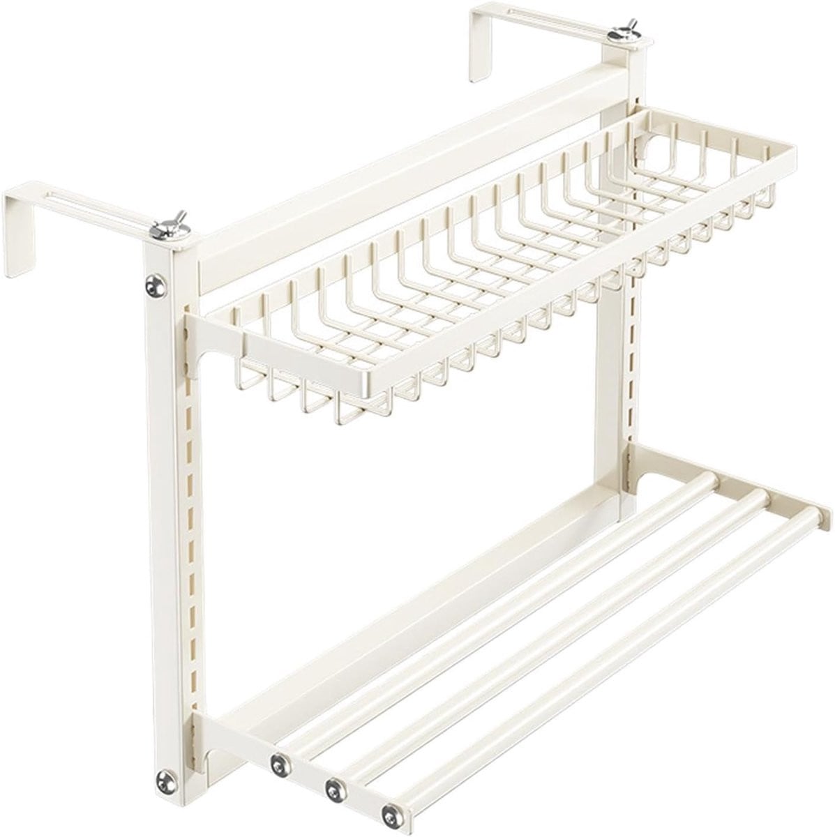 Zwart dubbel handdoekrek en droogrek van 60 cm