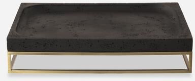 Uttermost Shadowstone Cast Black Tray - 18'' W X 13'' D X 3.5'' H