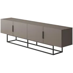 Aucune, TV Möbel, TITAN TV-Ständer – Farbe: Mokka – Erhöhter Metallfuss – 4 Türen und grosses Staufach