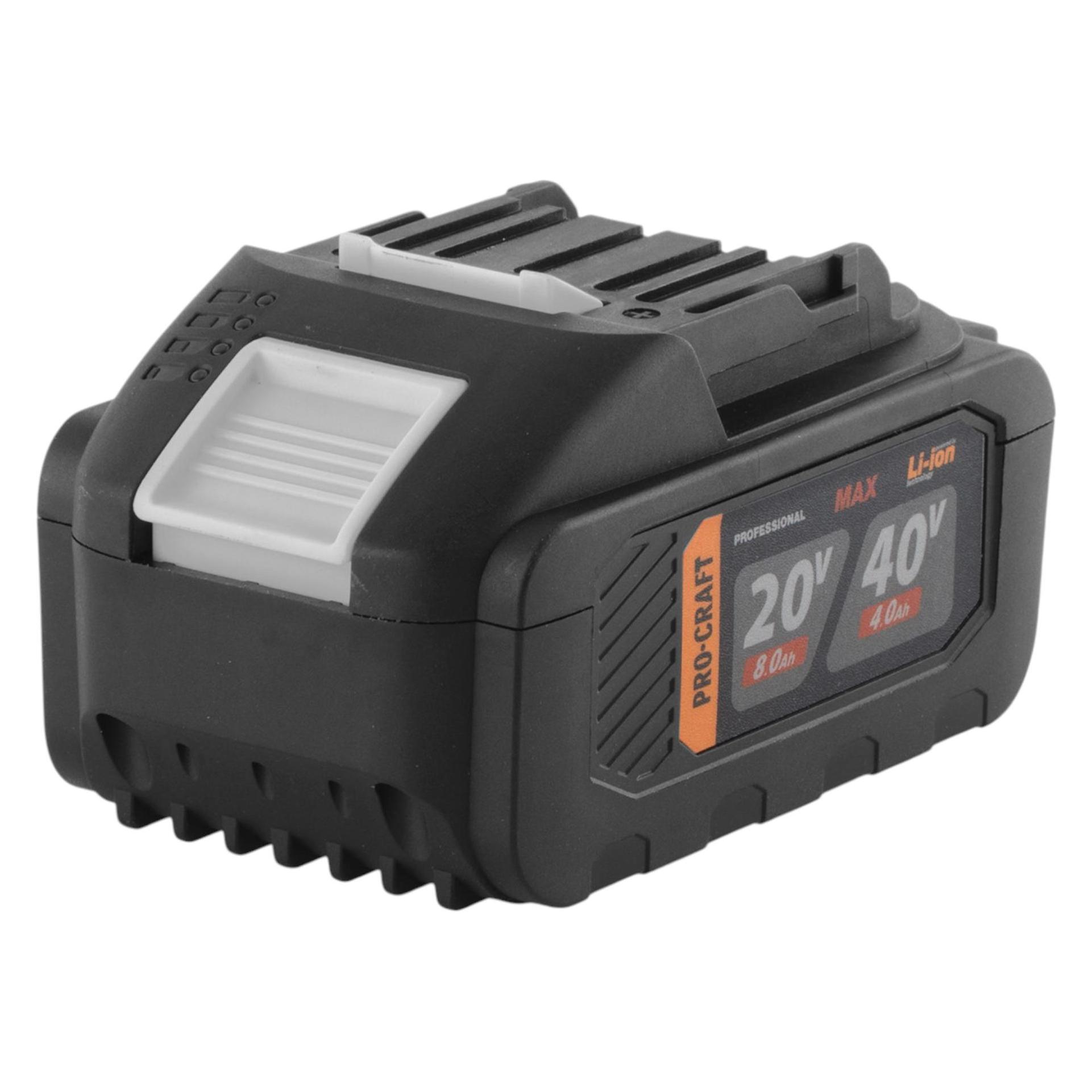 Procraft 20/40 Akku 20 / 40 V 8,0 / 4,0 Ah Li-Ion mit Ladestandanzeige (20 V) (20/40)