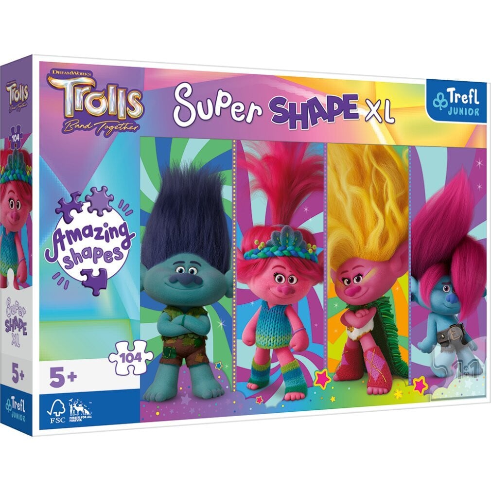TREFL Puzzel Super Shape XL Trolls 3, 104 stukjes