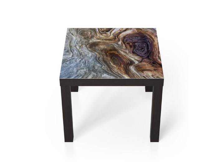 DEQORI Couchtisch 'Verwitterte Holzkunst', Glas Beistelltisch Glastisch modern