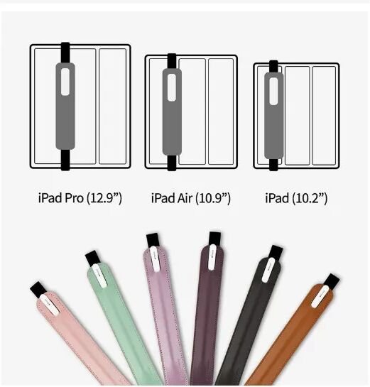INF Apple Pencil Hülle, PU Leder Stifthalter Hülle für iPad Pencil Grau