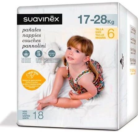 Suavinex Pañales T-6 17-28kg 18 uds