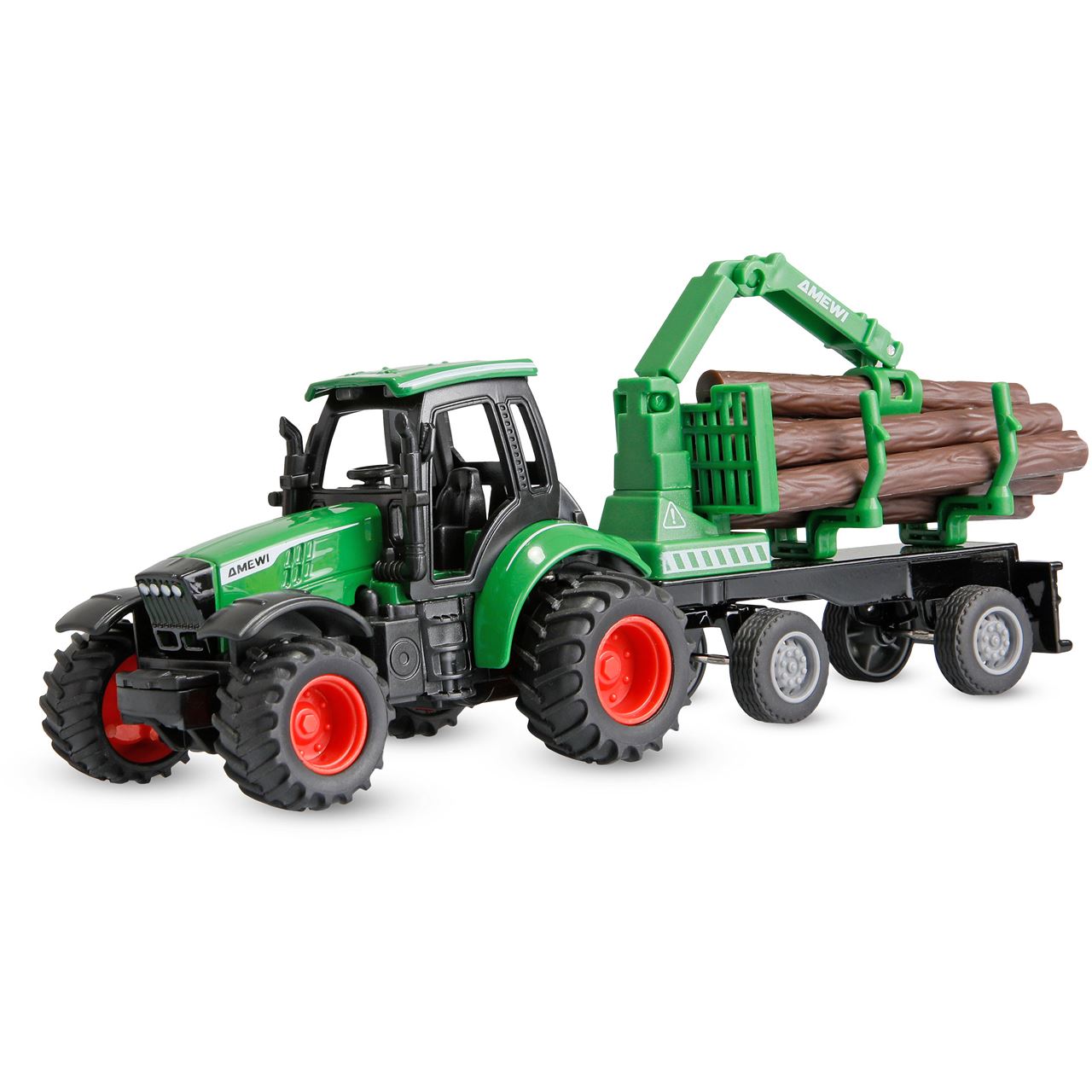 Amewi Traktor aus Metall mit Rückeanhänger 1:64 RTR grün