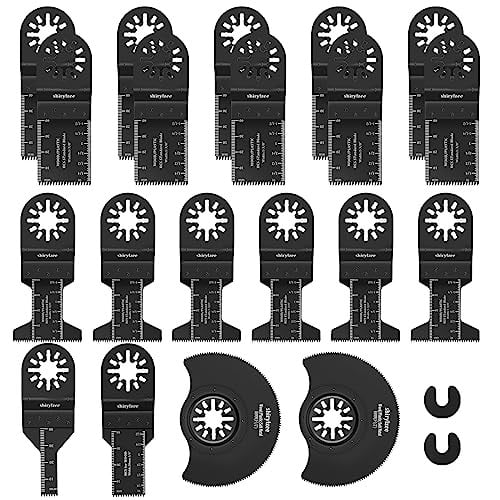 Shirylzee 20 stuks Oscillerende Zaagbladen Set voor Hout en Metaal, Universele Multitool Accessoires geschikt voor Fein Multimaster, Black & Decker, Ryobi, Milwaukee, Rockwell, Portcable, WORX en Ridgid