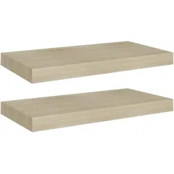 vidaXL Schwebende Wandregale 2 Stk. Eichefarben 50x23x3,8cm MDF