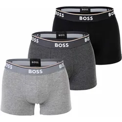 BOSS Herren Trunks, 3er Pack - 3P Power, Boxershorts, Cotton Stretch, Logo, uni Grau / M