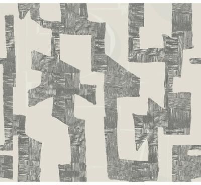 York Wallcoverings Nikki Chu Modern Tribal Linen & Charcoal Wallpaper