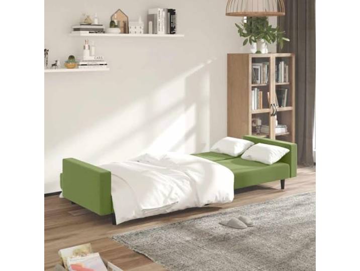 KTHLBRH Schlafsofa 2-Sitzer Samt Hellgrün Gestell aus Holz, umwandelbar, für Gäste, 220 cm, Schaumstoff