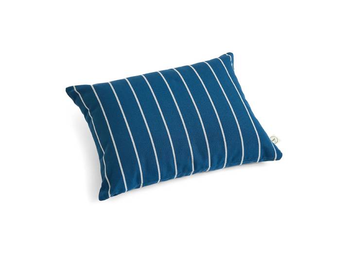 HAY - Outdoor Market Kissen 45 x 35 cm, blau mit beigen Streifen