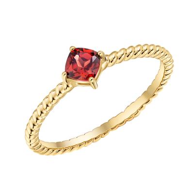 Fingerring FIRETTI "Schmuck Geschenk Gold 333 Damenring Ring" Gr. 60, rot (gelbgoldfarben, rot), Fingerringe, Damen, 60, Gelbgold 333, 1,5mm, Fingerring, mit Granat