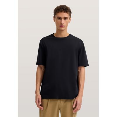 T-Shirt BUGATTI, Herren, Gr. XL, schwarz (290, schwarz), 100% Baumwolle, unifarben, normal, Rundhals, Shirts T-Shirt, elegant mit Rundhals