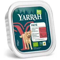 Yarrah Hund Pastete - Rind mit Spirulina bio 150g