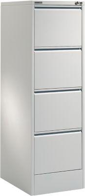 Schäfer Shop Select Hängeregistraturschrank MS iCONOMY, Stahl, 1-bahnig, geschlossene Wanne, B 425 mm, weißaluminium RAL 9006