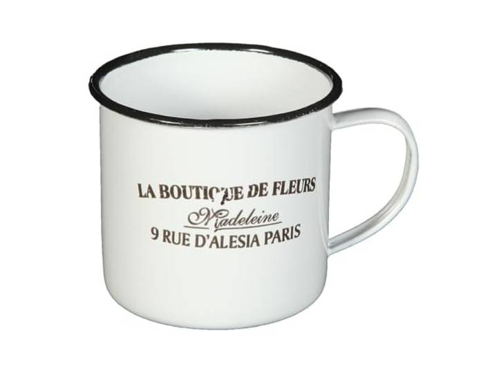 Emaille Tasse 51222 Paris 350 ml Becher Email Kaffeebecher Kaffeetasse Teetasse