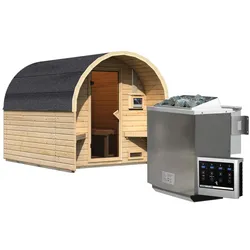 Karibu Fasshaus Dömitz A Bio 9,0 kW Ofen + Steuergerät Easy Bio
