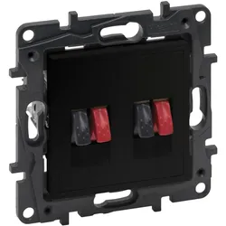 Legrand 864549 Niloe Step Lautsprecherauslass mit Feder 2-fach Farbe: Schwarz