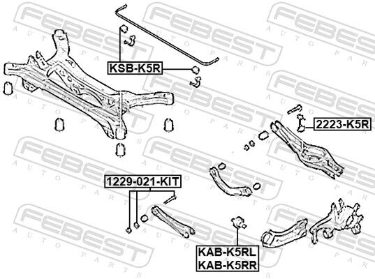 Febest Lagerung, Lenker Kabk5rl Vor Der Achse Für Hyundai