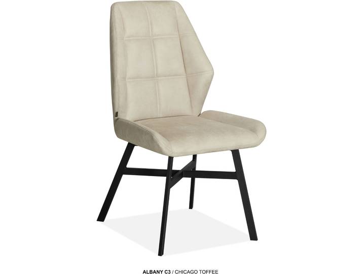 Esszimmerstuhl OMG DESIGN Albany , toffee, schwarz, toffee, B:51cm H:96cm T:63,5cm, Polyester, Stühle, Esszimmerstuhl, Esszimmerstuhl, pflegeleichter Bezug