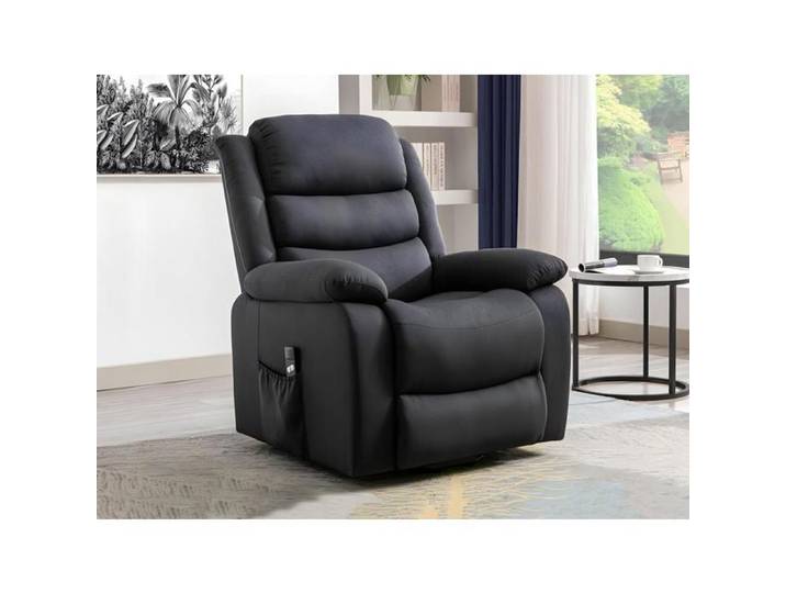 Fauteuil releveur électrique en tissu anthracite NADINE