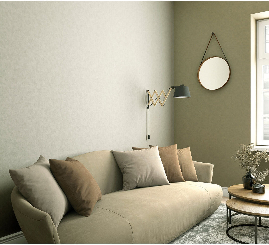 Marlow Home Co. Amogh Collection Shimmery Plain Texture 10.05m x 53cm Wallpaper Roll Beige
