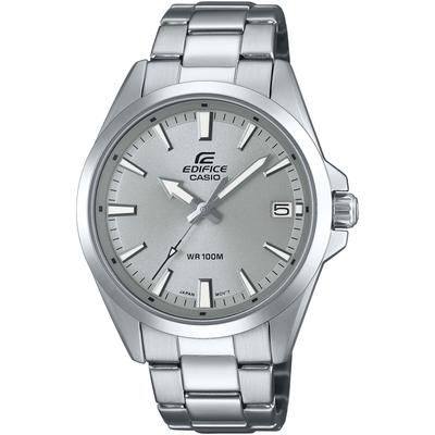 Quarzuhr CASIO EDIFICE, silber (grau, silberfarben), Armbanduhren, Herren, Quarzuhr, Armbanduhr, Herrenuhr, Edelstahlarmband, Datum, Neo-Display, analog